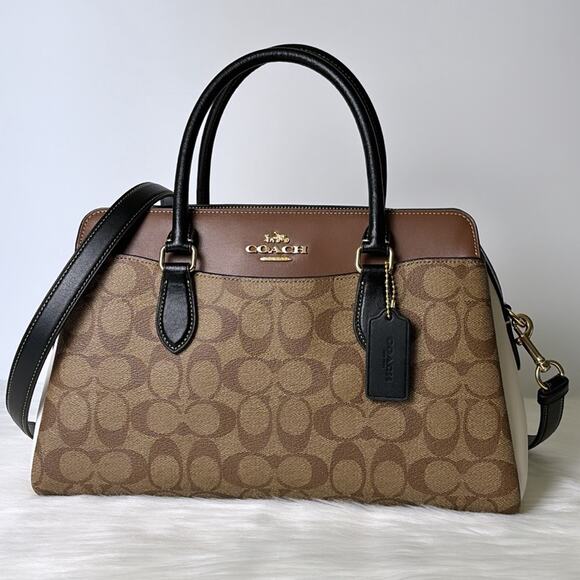 NWT Coach Mini Darcie Carryall Bag In Colorblock Signature Canvas Purse980 - Picture 1 of 13